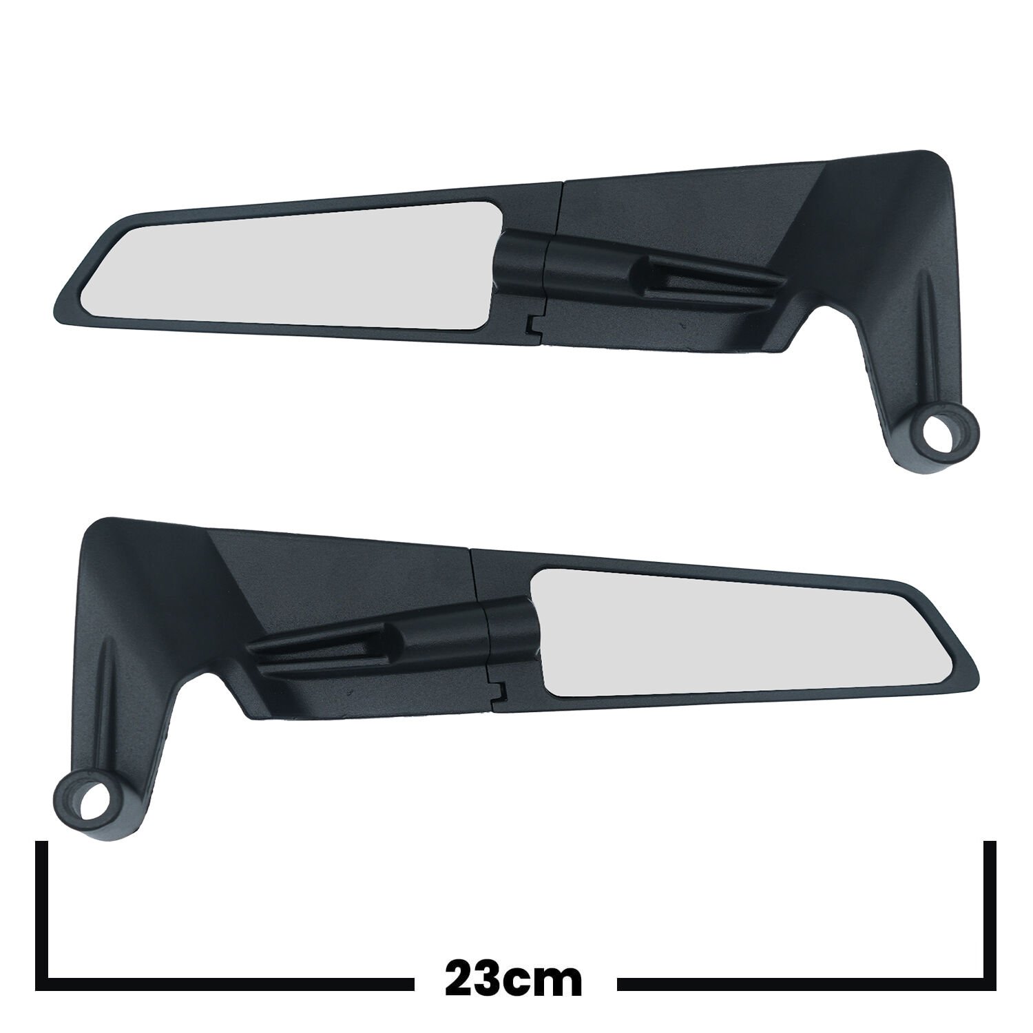 Goup Moto GAYN001 Universal İnce H2 Spor Kanat Tipi Motosiklet Dikiz Aynası Siyah
