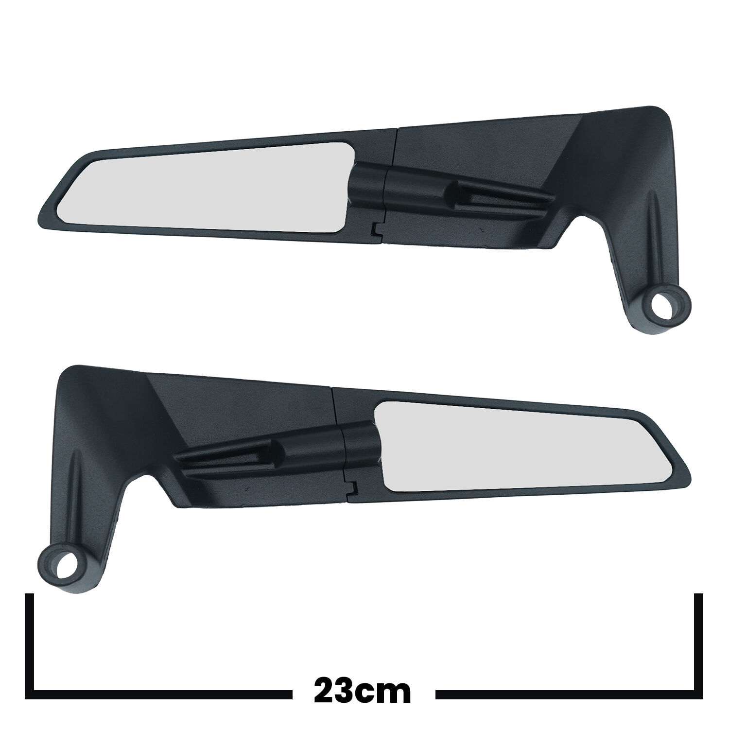 Goup Moto GAYN001 Universal İnce H2 Spor Kanat Tipi Motosiklet Dikiz Aynası Siyah