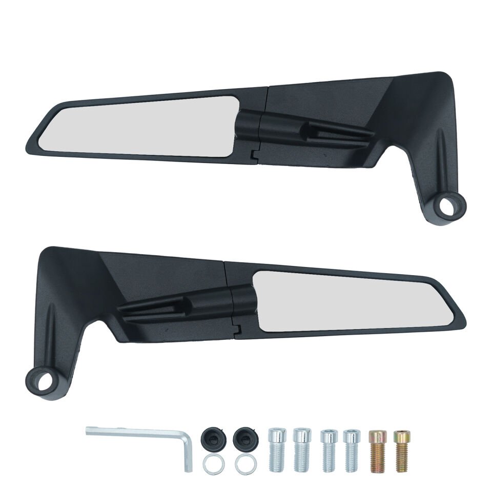 Goup Moto GAYN001 Universal İnce H2 Spor Kanat Tipi Motosiklet Dikiz Aynası Siyah