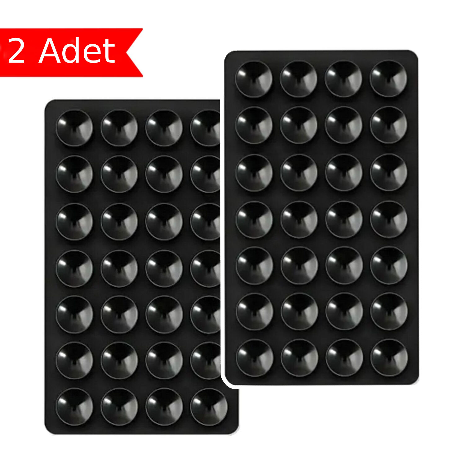 Goup Moto GTT001 5.5X9.5cm Silikon Vantuzlu Telefon Tutucu 2 Adet Siyah