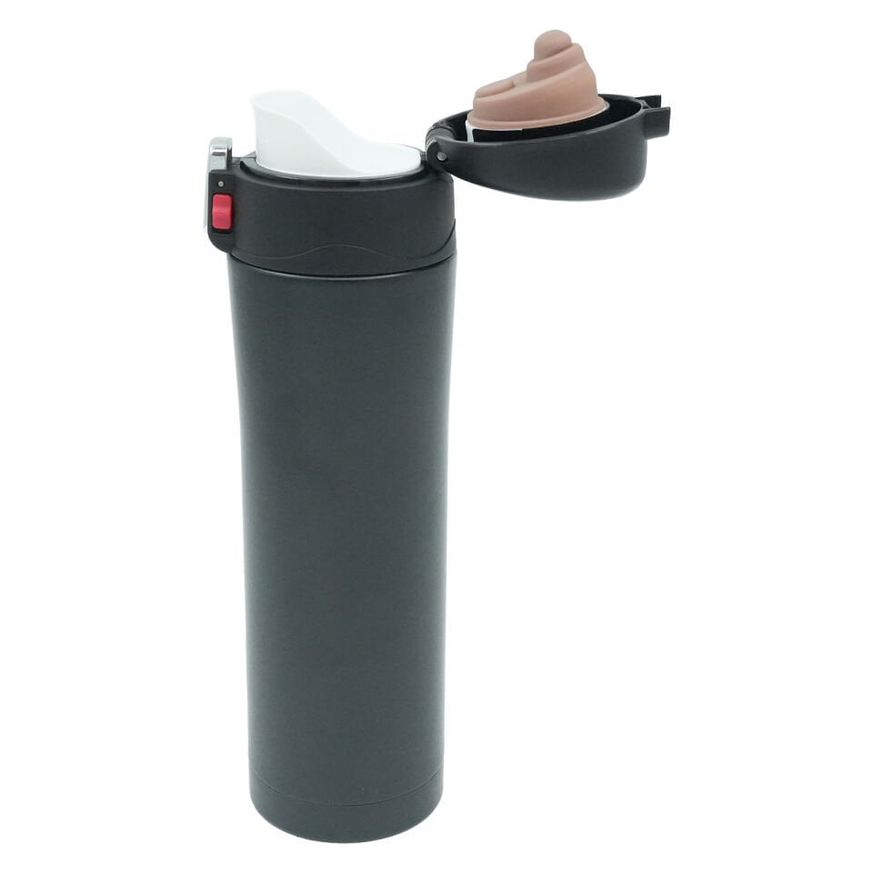 Goup Moto GTRM001 450 ml Çift Cidarlı Vakumlu Paslanmaz Çelik Termos Siyah